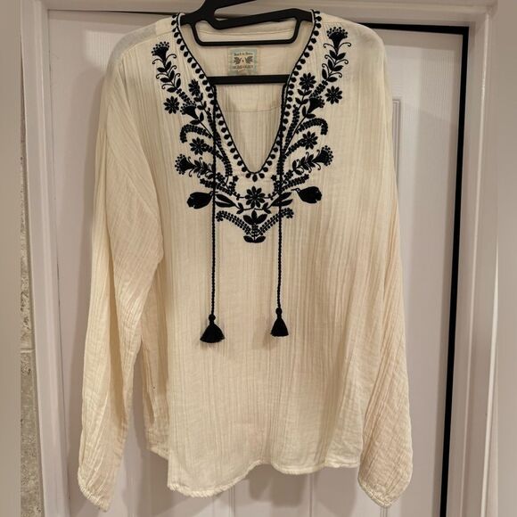 BEACH TO BISTRO JACINDA BLOUSE IN WHITE sz L - Picture 2 of 9